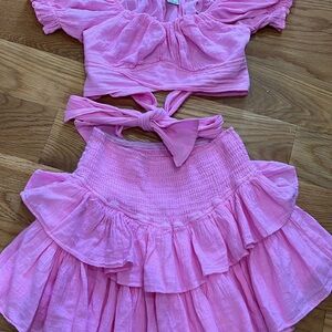 Blanco by Nature Pink Ruffled Two-Piece Set